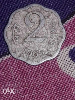 53 years old coin of 2 paise of 