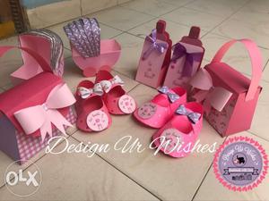 Baby girl cradle ceremony handmade return gift boxes