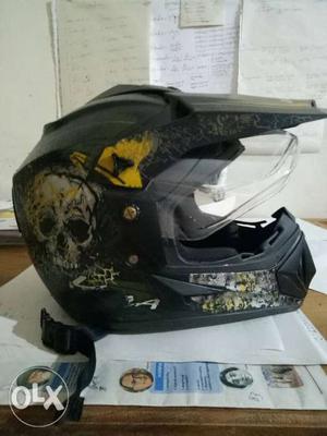 Black And Gray Motocross Helmet
