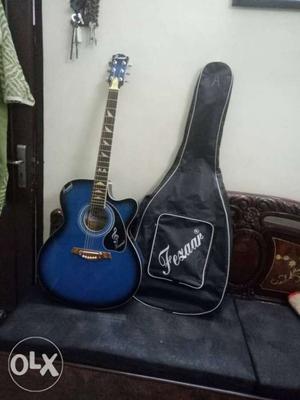Blue Acoustic Guitar With Bag