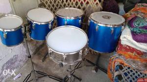 Blue And White Drum Set