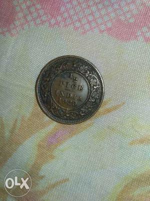  Brown 1/2 Indian Pice Coin
