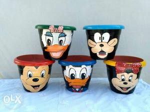 Disney handpainted planters size: 7inch