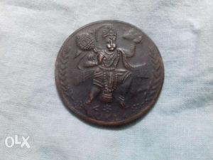 Hanuman copper big coin with power to stop watch