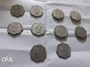 Old 5 paise 10 paise 20 paise Indian coins