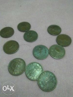 One pice Indian coins set of 11coins