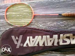 Orange Badminton Racket With Red Case
