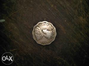 Silver-colored British India Coin