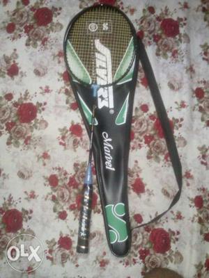 Silver's badminton racket!Only 2 months old and