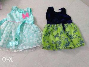Small baby frocks fit for 0-7 months each for 100