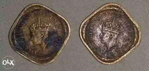 Two Gold-colored George V King Emperor Coins  or 