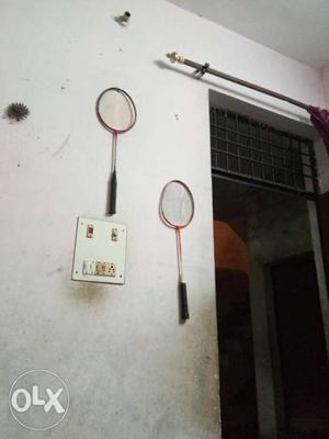 Two Red Badminton Racket
