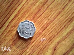 10th part of Rupee. Naye paise  silver coin.