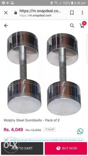 25kg pure steel dumbbell it's new. online price