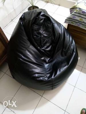 Black Leather Bean Bag Chair