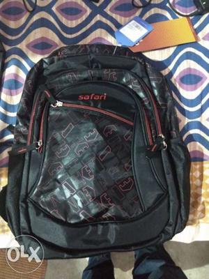 Black Safari Leather Backpack
