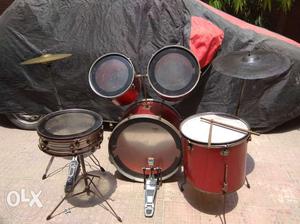 Brown And Gray Drum Set