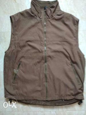 Brown Zip-up Vest large size