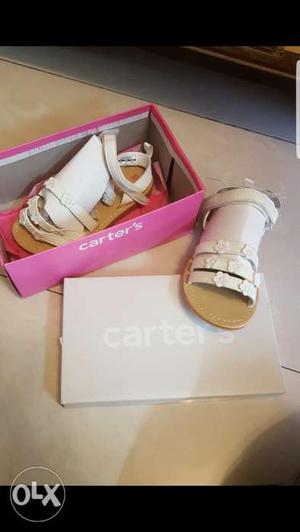 Carters Never Used Girls white sandals- Kids size