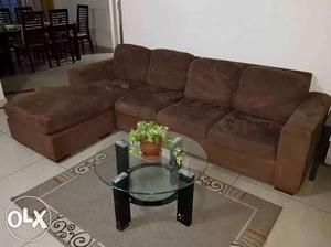 Fabric Sofa (Dark Brown) - Price reduced