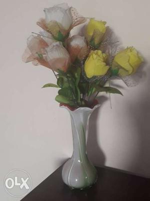 Flower Vase with plastic flowers. Good for decor.