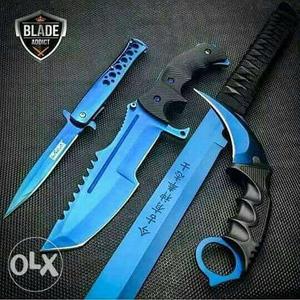 Four Black Handled Blades