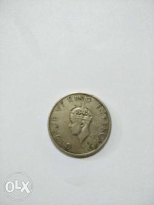 George vi king emperor() half rupee coin in