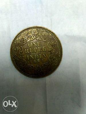 Gold colour Silver Victoria Coin