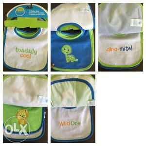 New unused baby bibs - water resistant - 5 nos rs.200 for