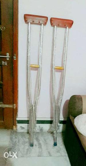 Pair Of Gray Underarm Crutches
