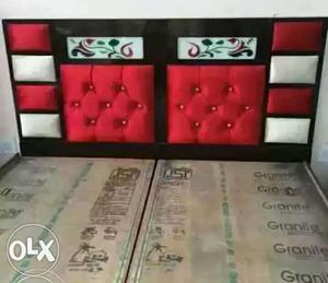 Red And White Padded Headboard