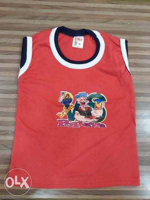 Red, White, And Black Popeye Tank Top