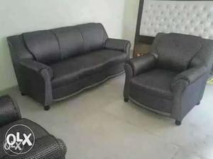 Sofa set five seater black combination