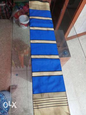 Blue And Brown Wooden Bed Frame