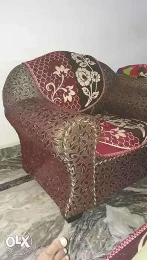 Brown Floral Sofa Chair