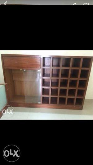 Brown Wooden Cabinet/sideboard open bar