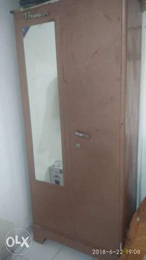 Brown metal 2-door Cupboard with locker