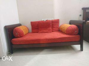 Elegant diwan seating with mattress and pillows