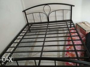Hardly used Cast Iron Bed (Cort) with Kurlon