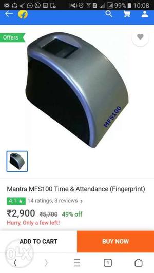 MAntra Mfs100 time and attendance type.new device