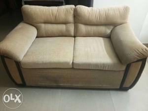 Price negotiable Brown And Gray Fabric 5-seat Sofa