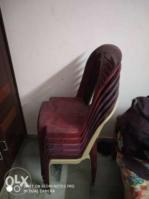 Purple And White Fabric Padded Chair