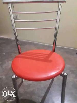 Red And Gray Metal Chair