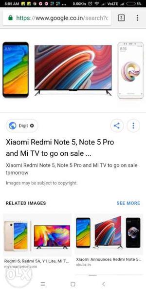 Red mi note 5 pro note 5,5a, Mi LED seal packed with bill