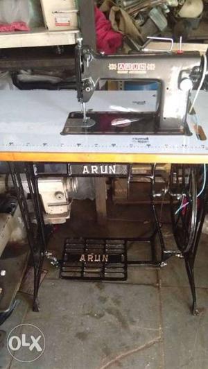 White And Gray ARUN Treadle Sewing Machine