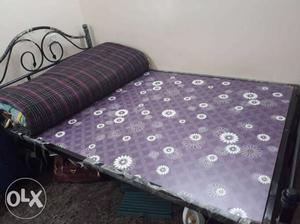 White And Purple Floral Bedspread