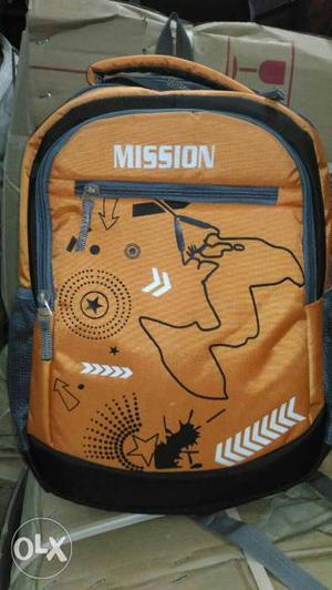 Orange And Black Mission Backpack