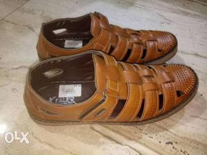 Pair Of Brown Leather Sandals