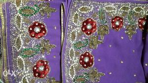 Purple, Green, And Red Floral Yazma Headscarfs