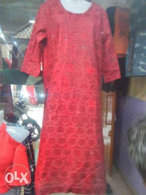 This is chicken fabric with sequence KURTI